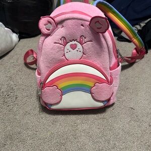 Loungefly Pink Mini Bag with Rainbow and Bear Design